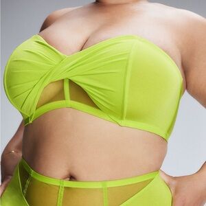 Lime Green Strapless Bra and Panty Set